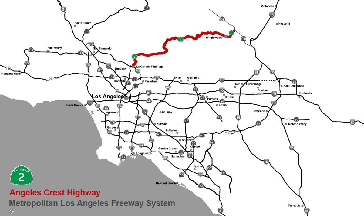 地图杉矶crest的公路