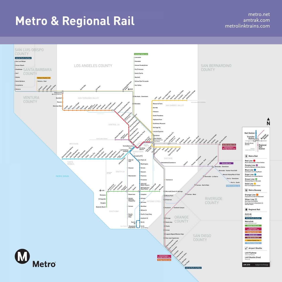 洛杉矶的地铁图