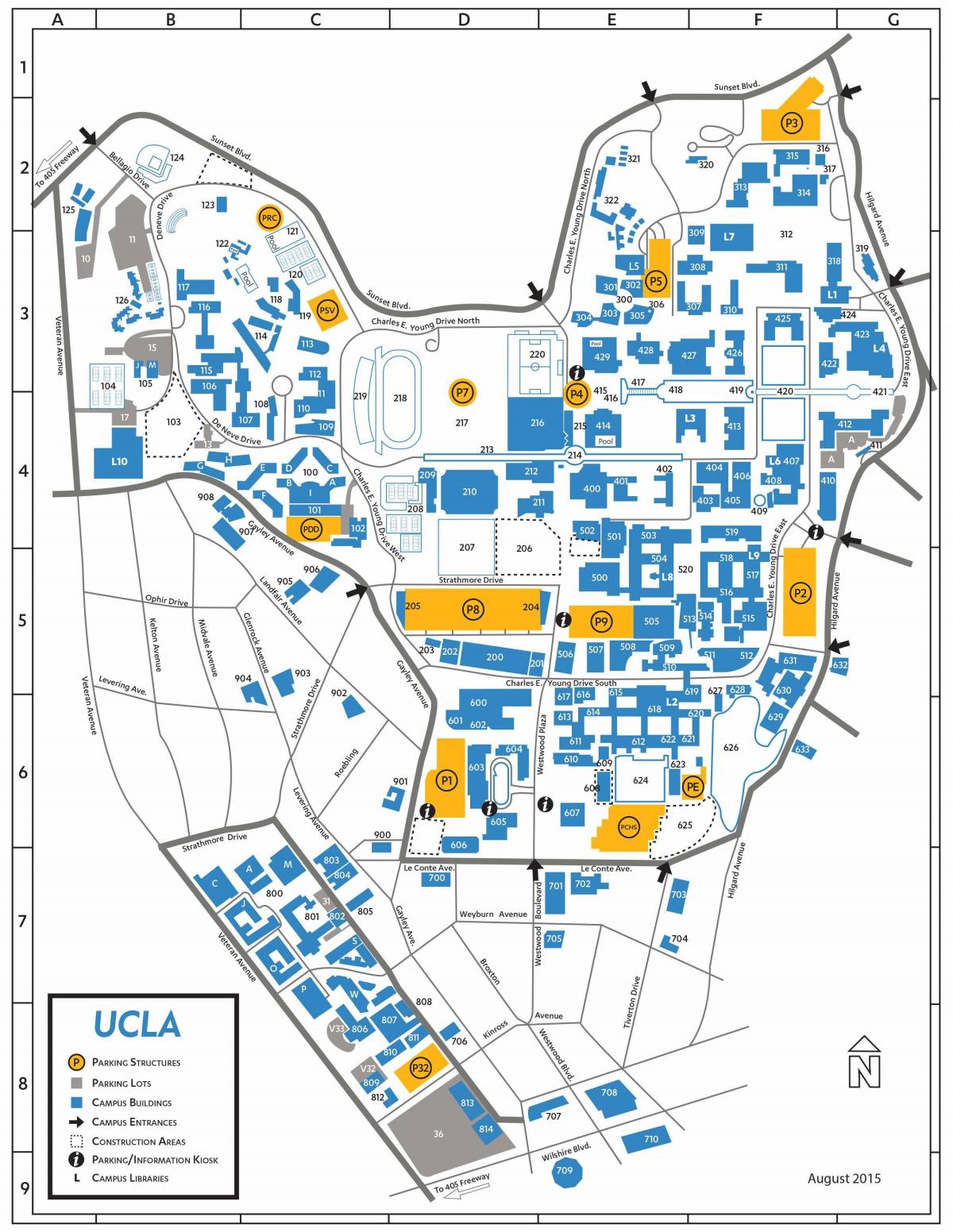 加州大学洛杉矶分校的校园地图