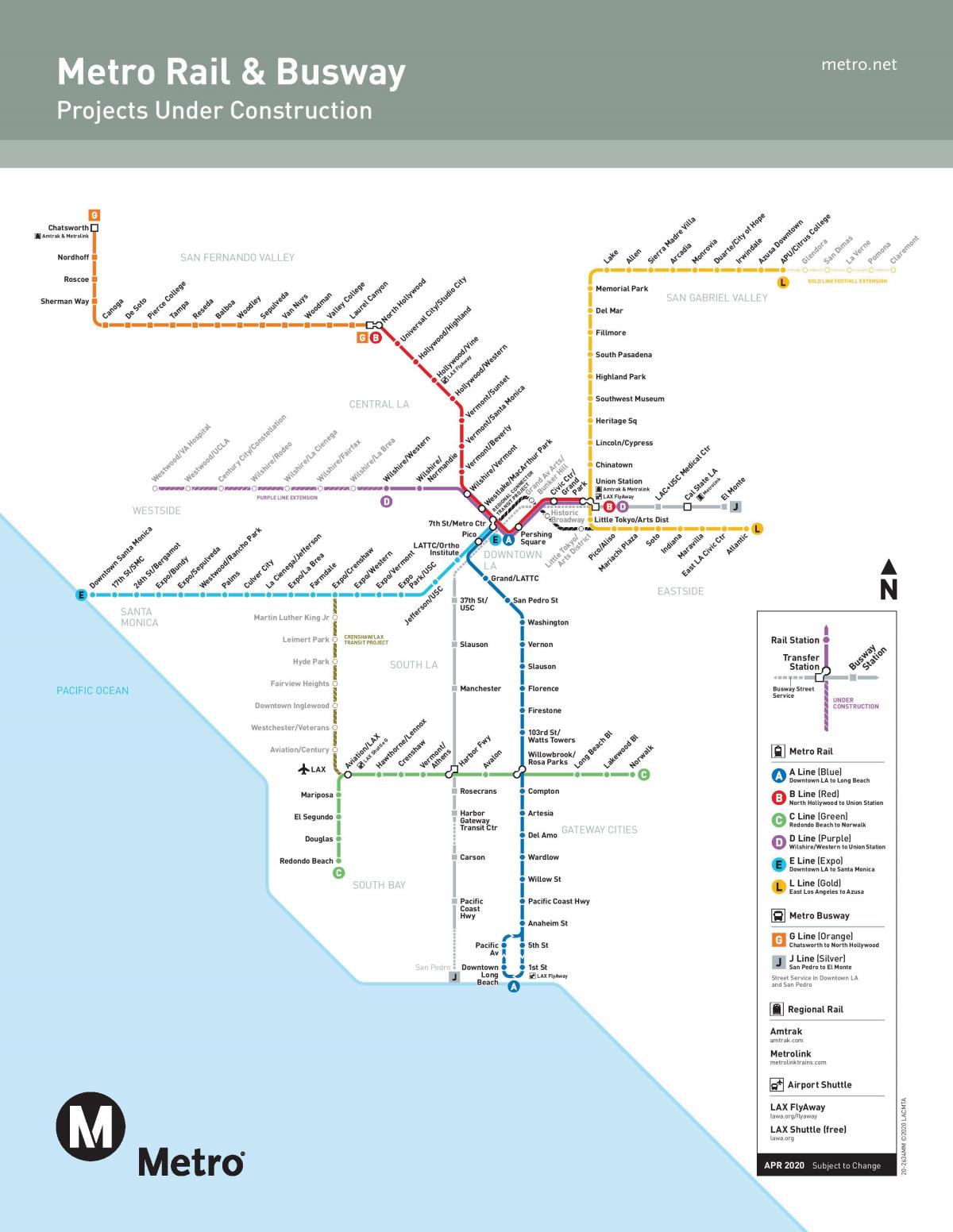 洛杉矶未来的地铁图