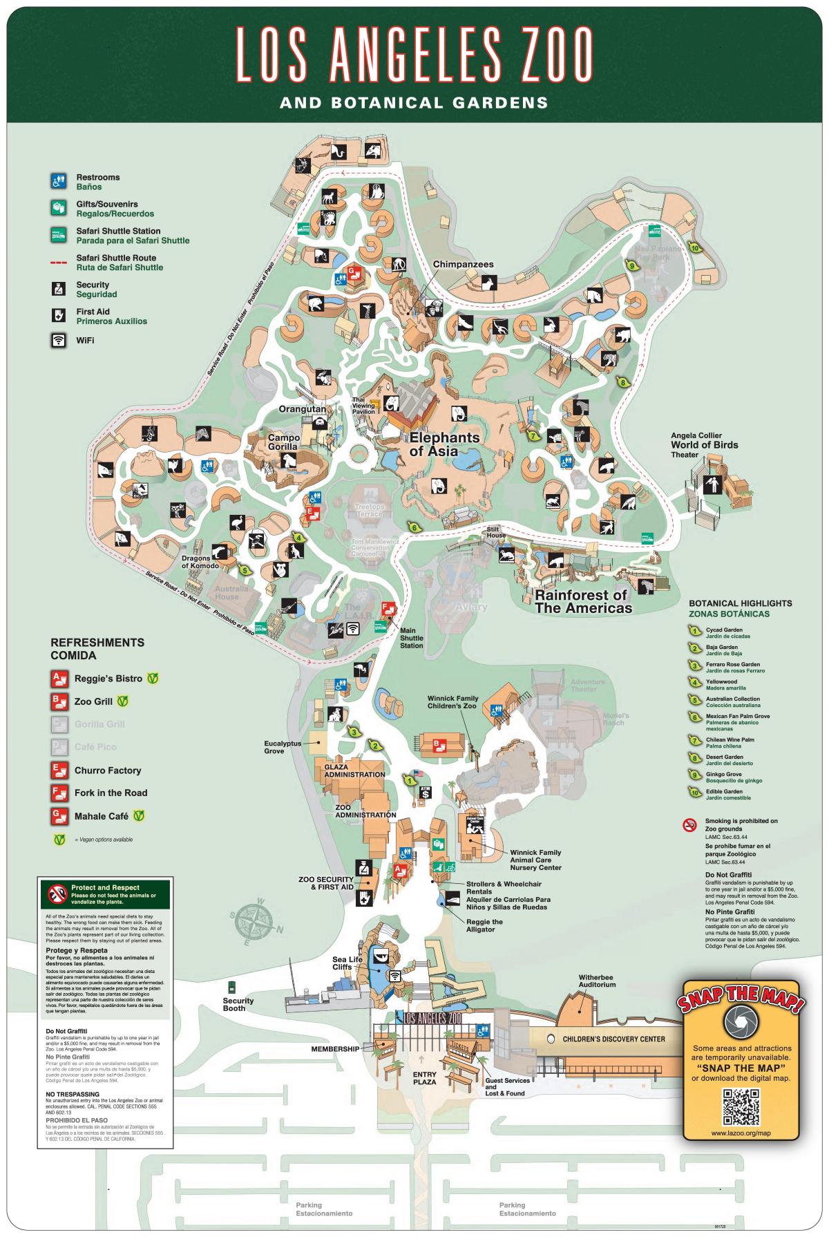 洛杉矶动物园地图