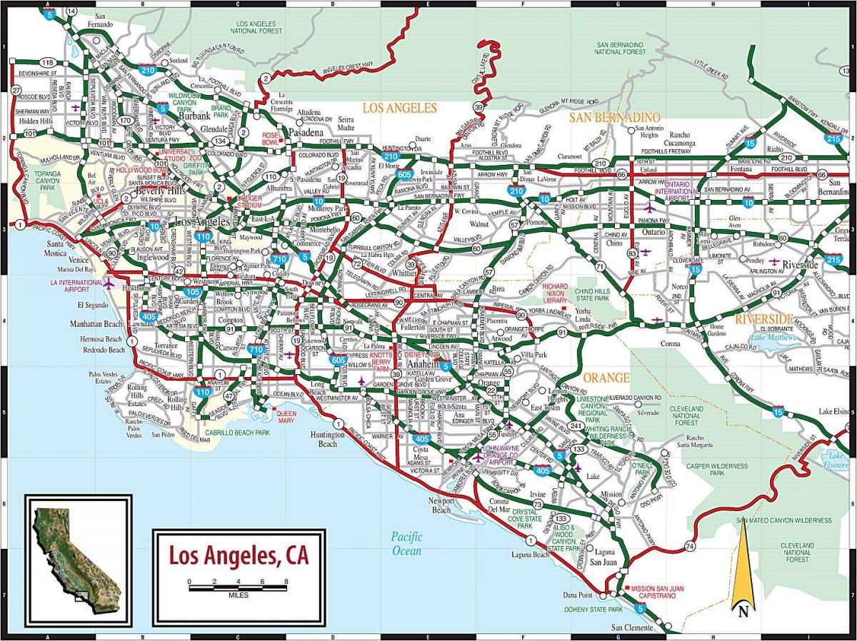 地图的洛杉矶时