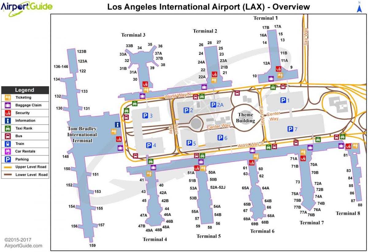 洛杉矶国际机场终端的地图