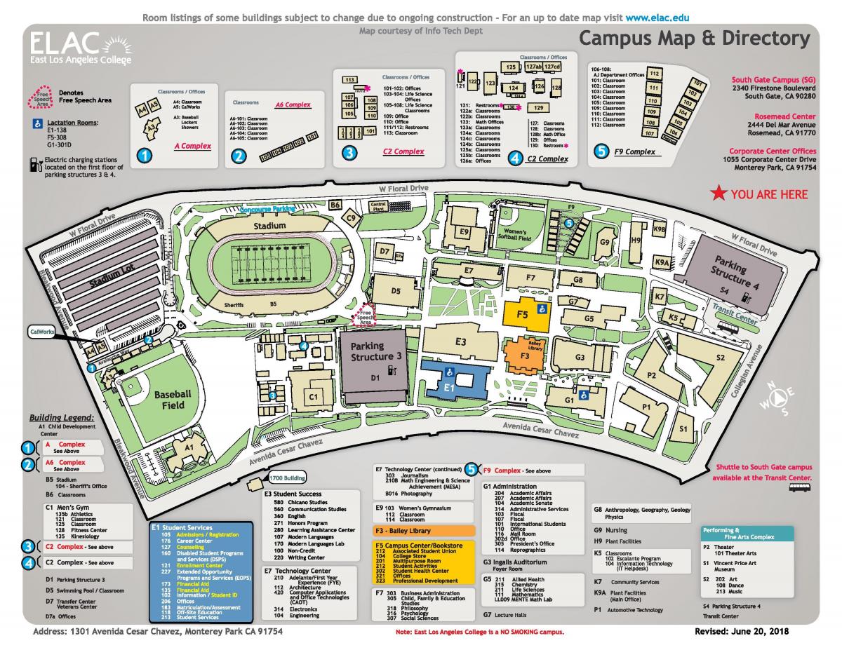 东洛杉矶大学校园地图