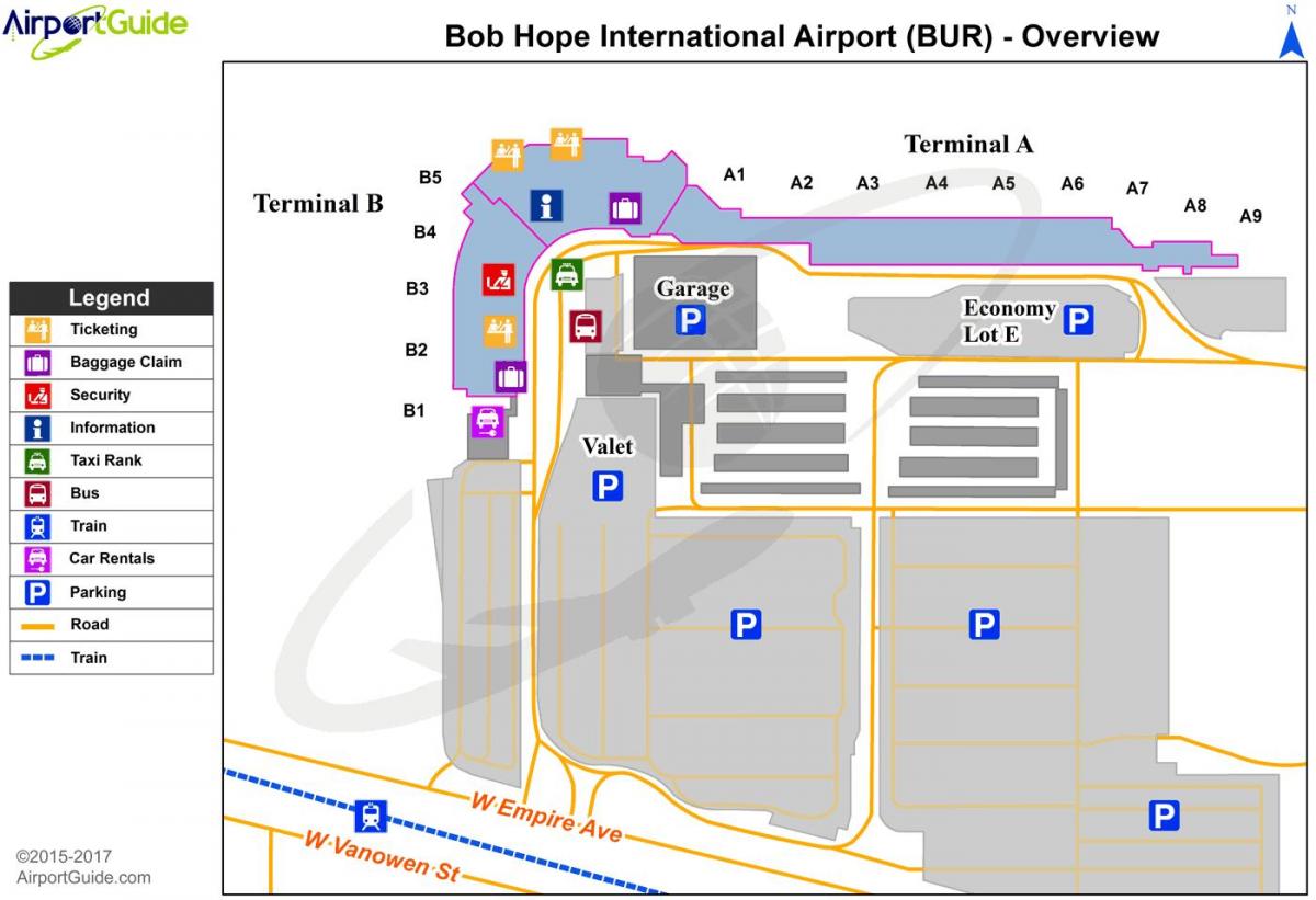地图上的鲍勃*霍机场