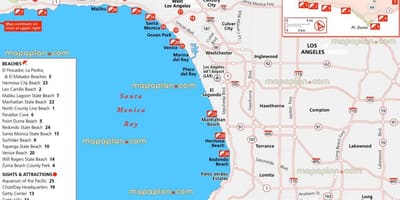 洛杉矶海滩的地图