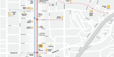 好莱坞旅游景点的地图