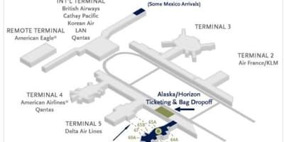 洛杉矶地图图阿拉斯加航空公司