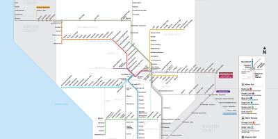 洛杉矶是火车的地图