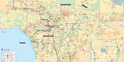 洛杉矶的自行车路径图