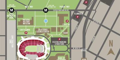 LA体育馆停车场的地图