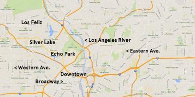 地图回声公园的洛杉矶