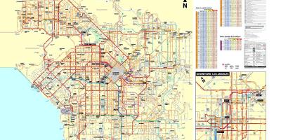 洛杉矶地铁公交车的地图