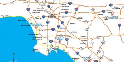 洛杉矶高速公路的地图
