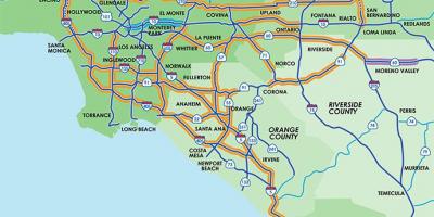 洛杉矶高速公路上拼车道的地图
