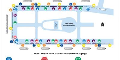 洛杉矶国际机场的租车的地图