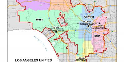 洛杉矶郡学区的地图